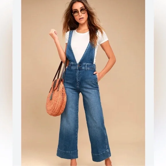 GUC! Free People Denim Overalls, Size 10 - Picture 1 of 9